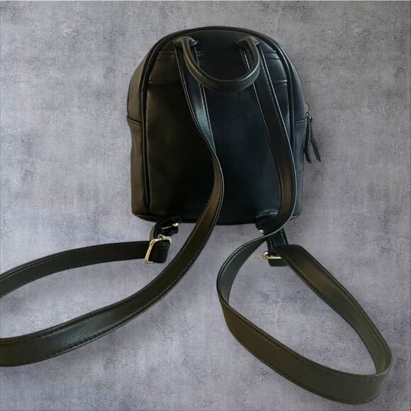 Juicy Couture Mini Backpack Black Faux Leather Gold Hardware New with Tags - Picture 4 of 8